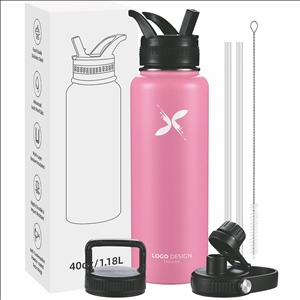 Insulated Water Bottles with Straw 40oz Leak Proof, Vacuum Insulated Stainless Steel Sport Tumbler